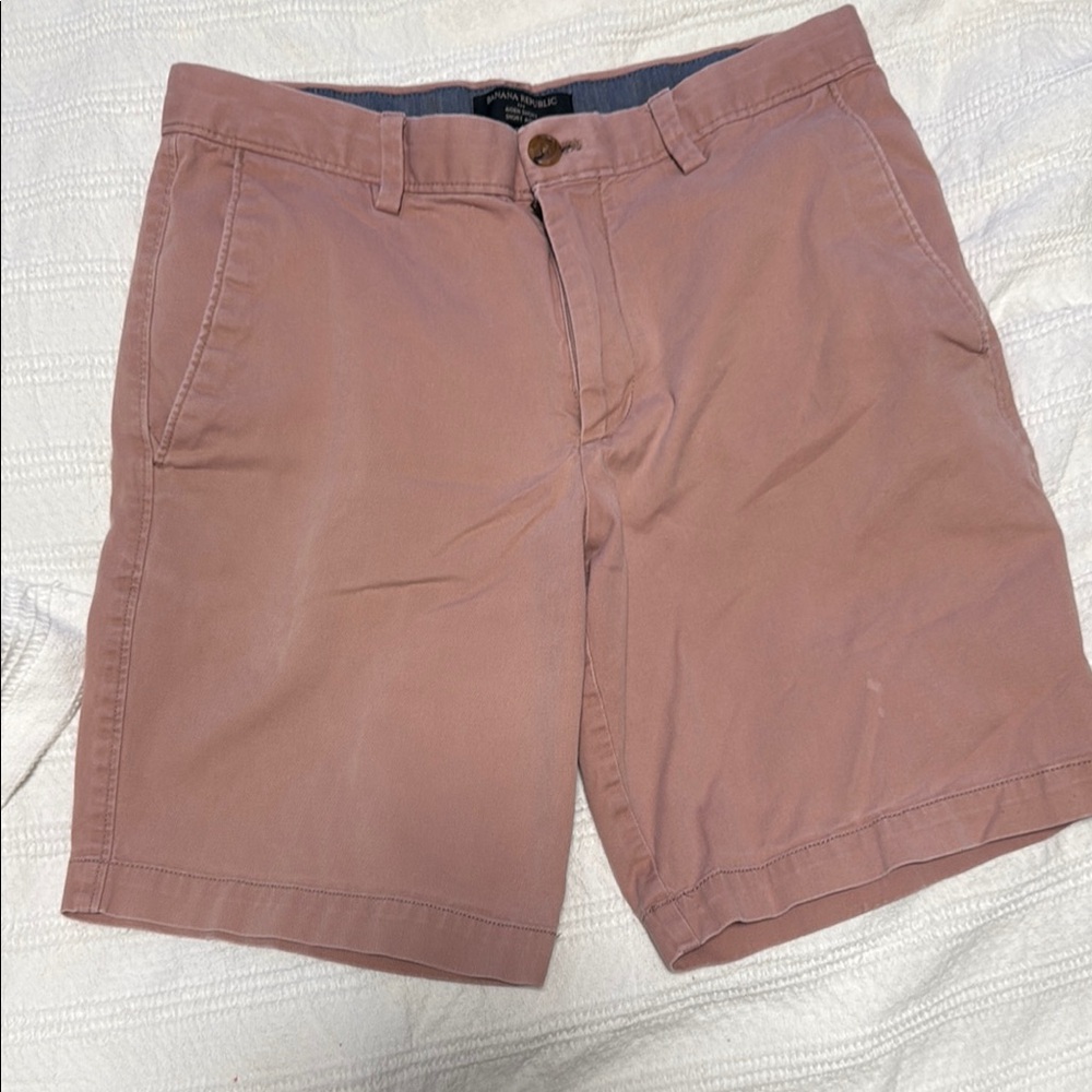 Banana Republic Pink Cargo Shorts with Mid-Length Cut